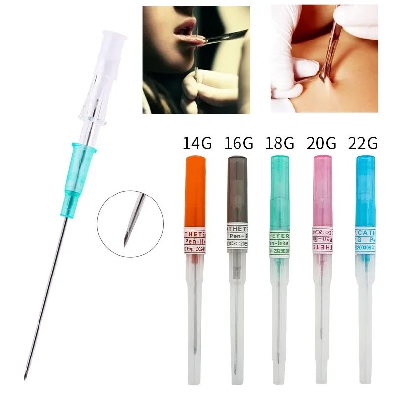 Surgical Steel I.V. Piercing Needles Catheter Cannula Sterile Piercing Needles 14G 16G 18G 20G 22G For Lip Tongue Piercing Tool