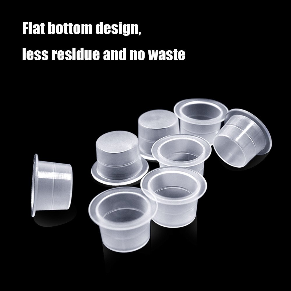 1000/Pack S/M/L Size White Plastic Disposable Ink Cups Professional Microblading Permanent Makeup Clear Tattoo Ink Caps
