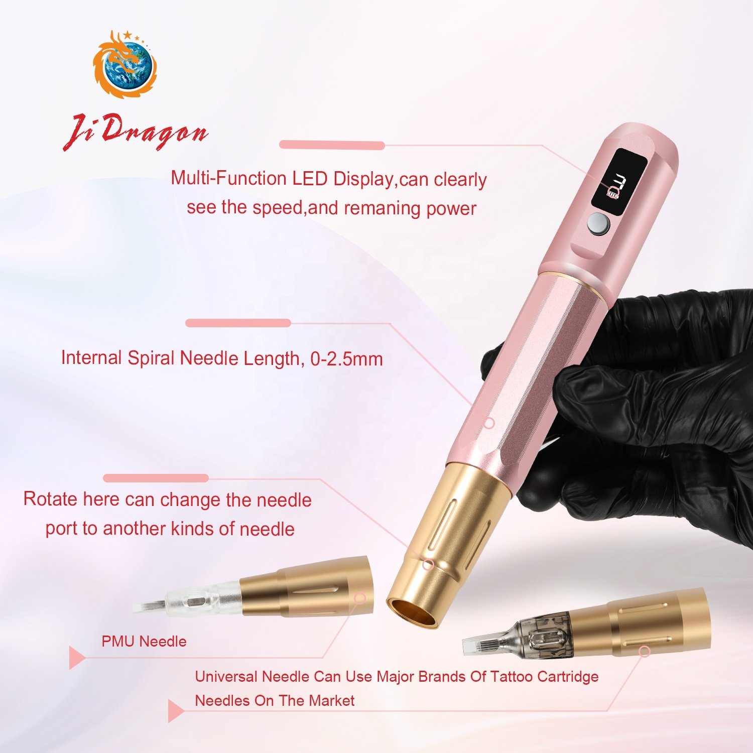2022 Newest Factory 5 Speed Dual Port Permanent Makeup Machine Use Universal Needle for Microblading Supplies