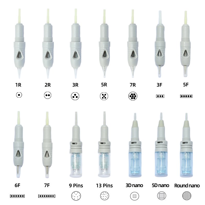 High Quality Gray Screw Eyebrow Tattoo Needles Permanent Makeup Eyebrow Lips cartridge Needles Beauty Accessories Tools