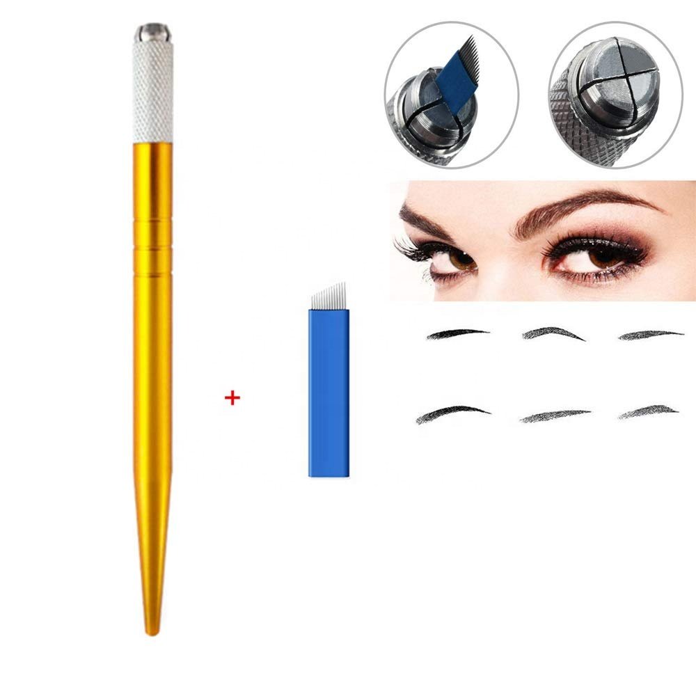 Microblading Pens Disposable Aluminum Handles For Permanent Makeup Eyebrow Tattoo Professional