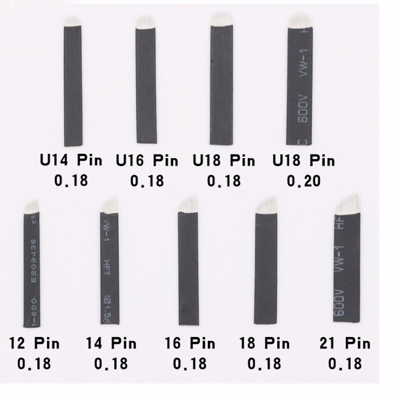 Hot Sale 0.18mm 16F Gamma Rays Microblading Needles Eyebrow Tattoo Tebori Blade For Training Supplies