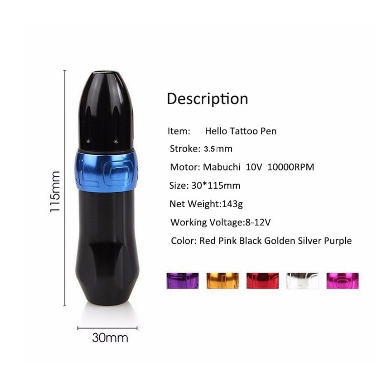 HELLO Tattoo Pen Tattoo Rotary Machine Gun Mabuchi Motor Strong Quiet Tattoo Supply Makeup Pen