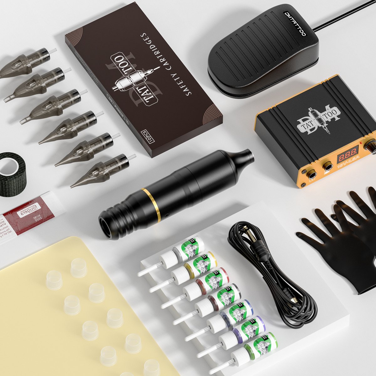 Professional Cartridge Machine Power Supply Needle Rotary Tattoo Make Up Pen Kit with Battery Machine Kit