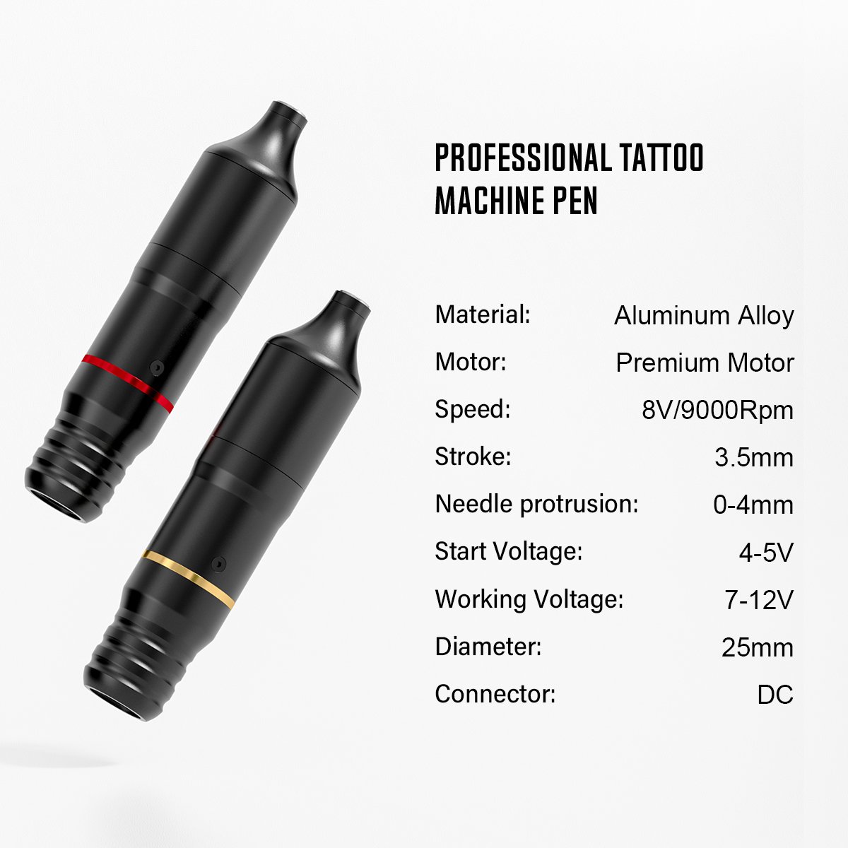Professional Cartridge Machine Power Supply Needle Rotary Tattoo Make Up Pen Kit with Battery Machine Kit