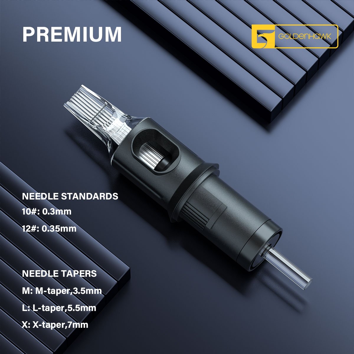 20Pcs/Box RL/RS/RM/M1 GOLDENHAWK Professional Advanced Disposable Sterilized Tattoo Needles Cartridges Tattoo Machine