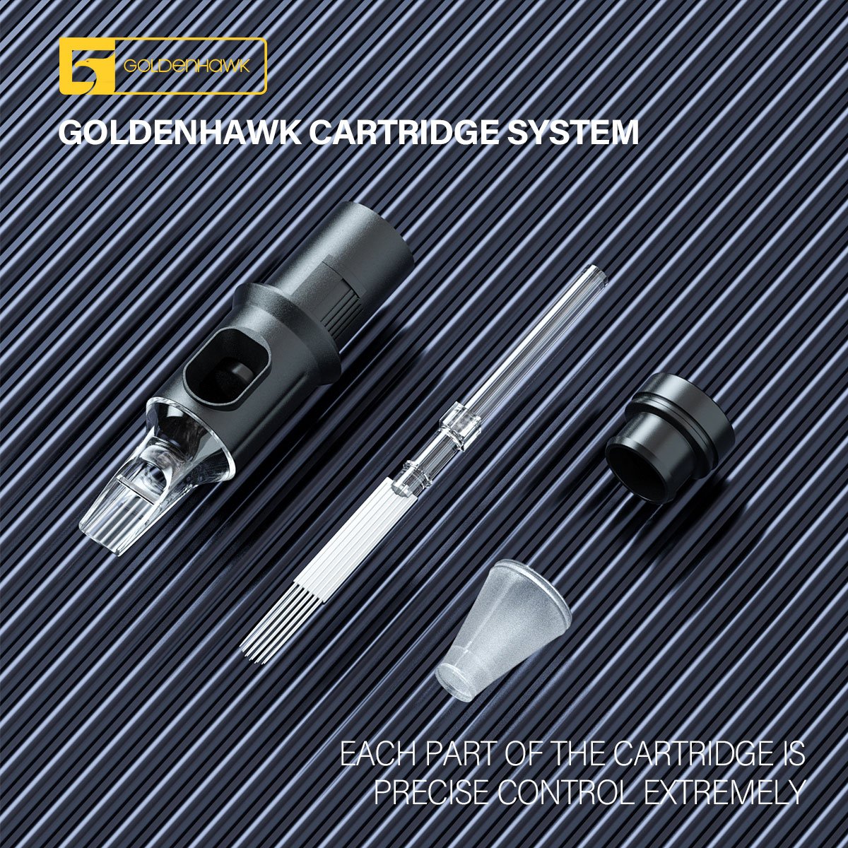 20Pcs/Box RL/RS/RM/M1 GOLDENHAWK Professional Advanced Disposable Sterilized Tattoo Needles Cartridges Tattoo Machine