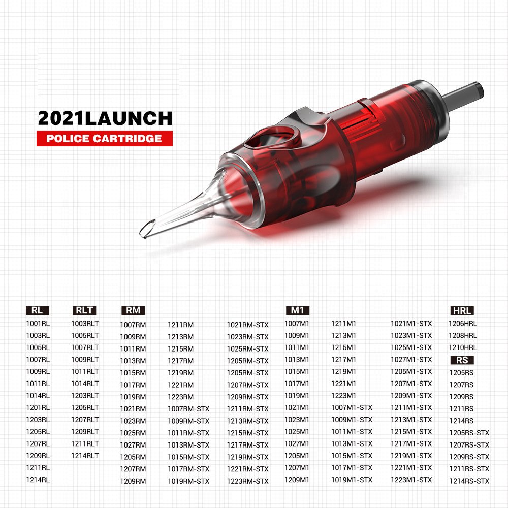 Police Cartridges Professional Disposable Safety Sterilized Eyebrow Tattoo Needle 2022 Hotsale Cnc 5pcs Red Permanent Makeup