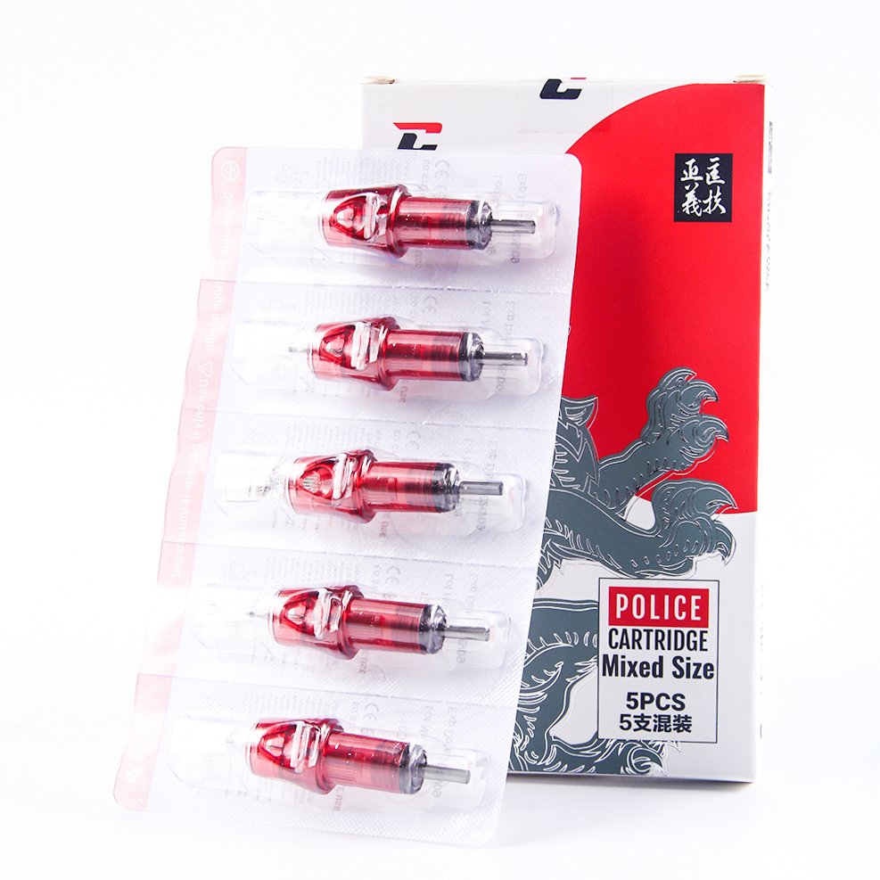 Police Cartridges Professional Disposable Safety Sterilized Eyebrow Tattoo Needle 2022 Hotsale Cnc 5pcs Red Permanent Makeup