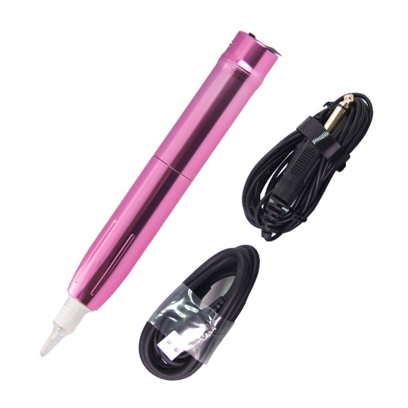 Wireless pmu tattoo machine with universal tattoo needle cartridges for eyebrow and body art long lasting