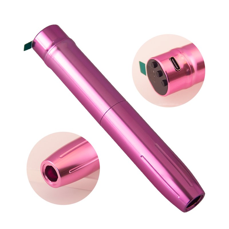 Wireless pmu tattoo machine with universal tattoo needle cartridges for eyebrow and body art long lasting