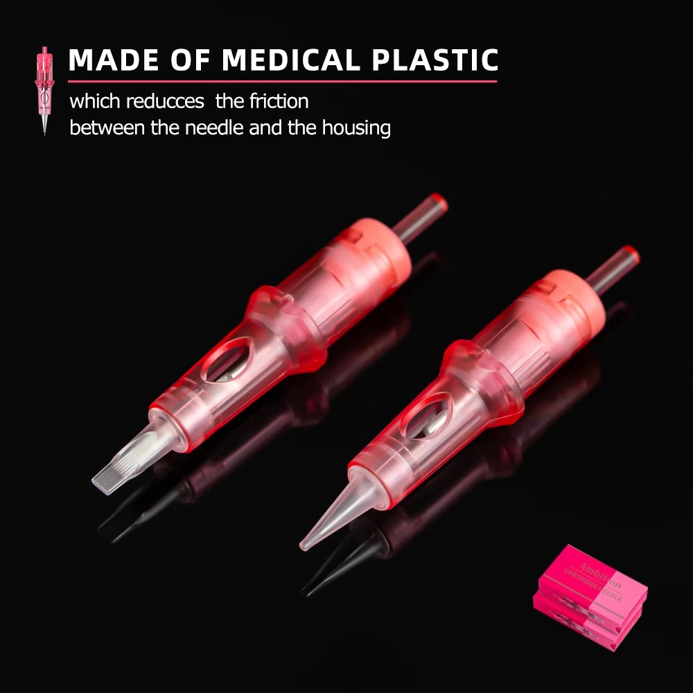 Ambition Pink RL/F 20pcs 0.18mm 0.25mm 0.3mm 0.35mm Round Liner Mix 1RL 3RL 5RL 5F 7F SMP P M U Tattoo Cartridge Needle