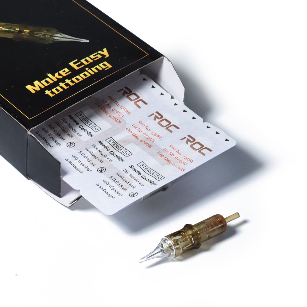 Roc Tattoo Supply Disposable Safety Customization Round Liner Shader Tattoo Needle Cartridges With 304 316 Stainless Steel