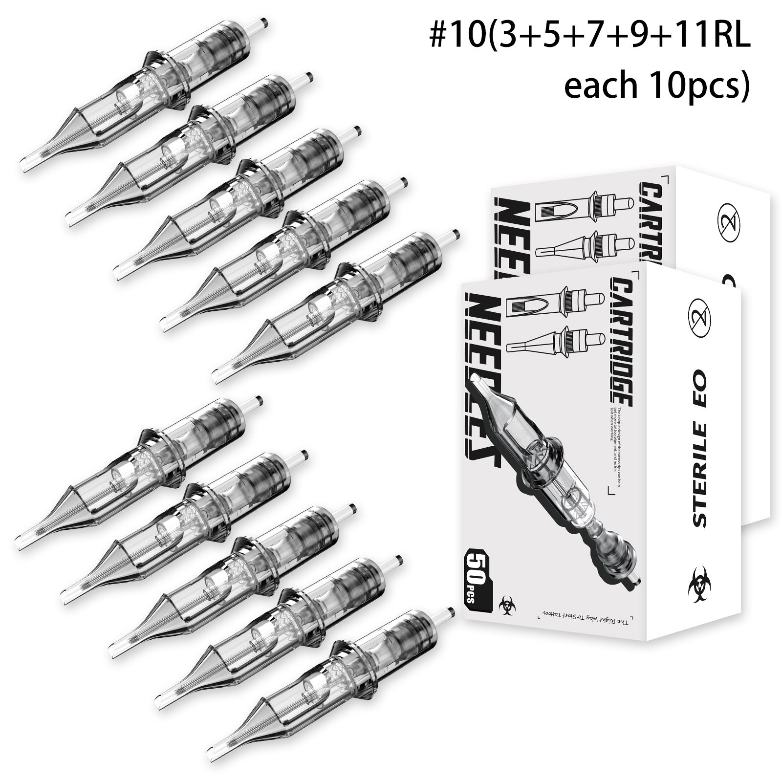 Wormhole Tattoo Needle RL 50pcs Mix Professional Sterile Permanent Makeup Cheyenne Cartridge Tattoo Needle