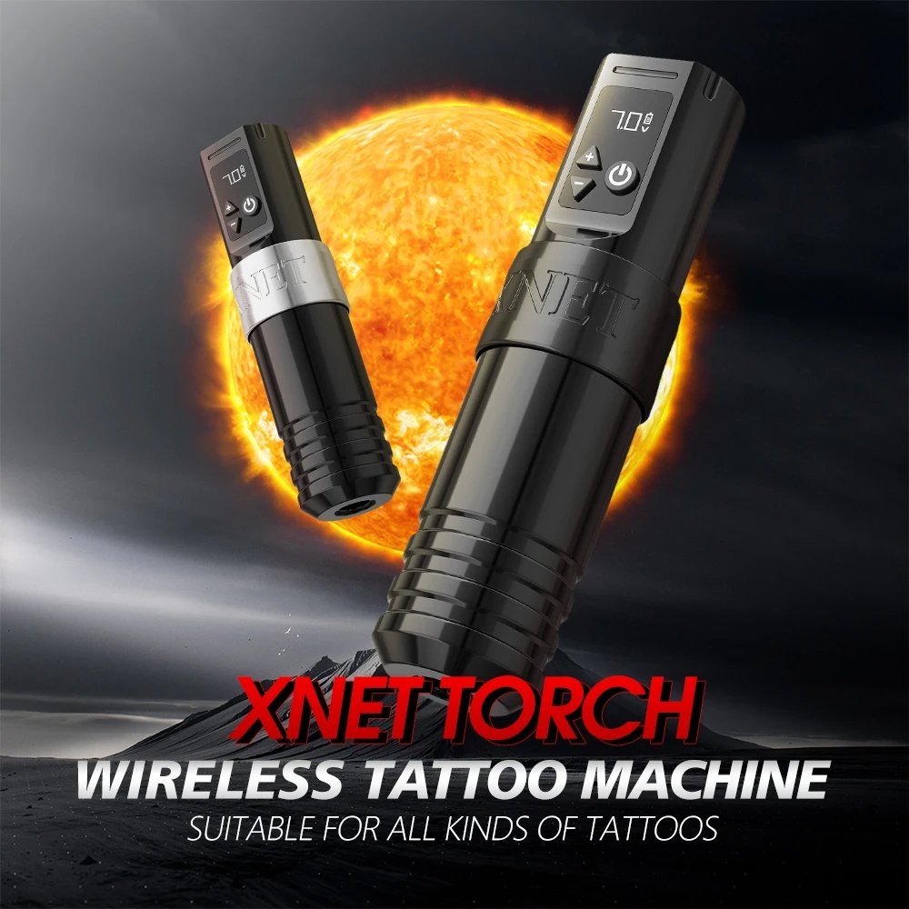 XNET Torch 2400mAh Digital Display Electric Tattoo Gun Professional Wireless Rotary Tattoo Pen Machine for Artist Body Art