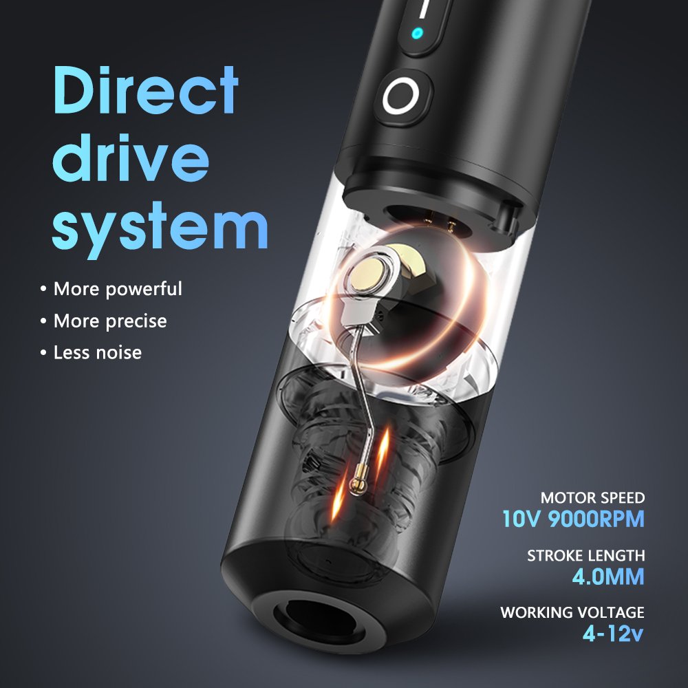 Ambition Ninja Digital Pentype Electric Tattoo Gun Coreless Motor Professional Rotary Wireless Tattoo Pen Machine for Body Art