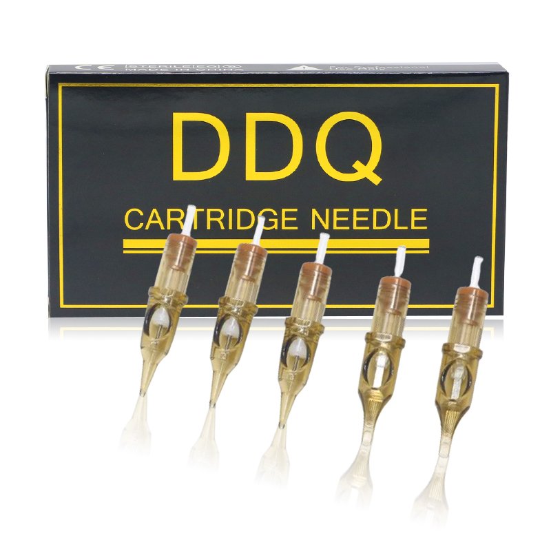DDQ Brown Transparent Tattoo Cartridge Needles RL 0.35MM Disposable Sterilized Cartridge Needles for Tattoo Machine Pen Supply