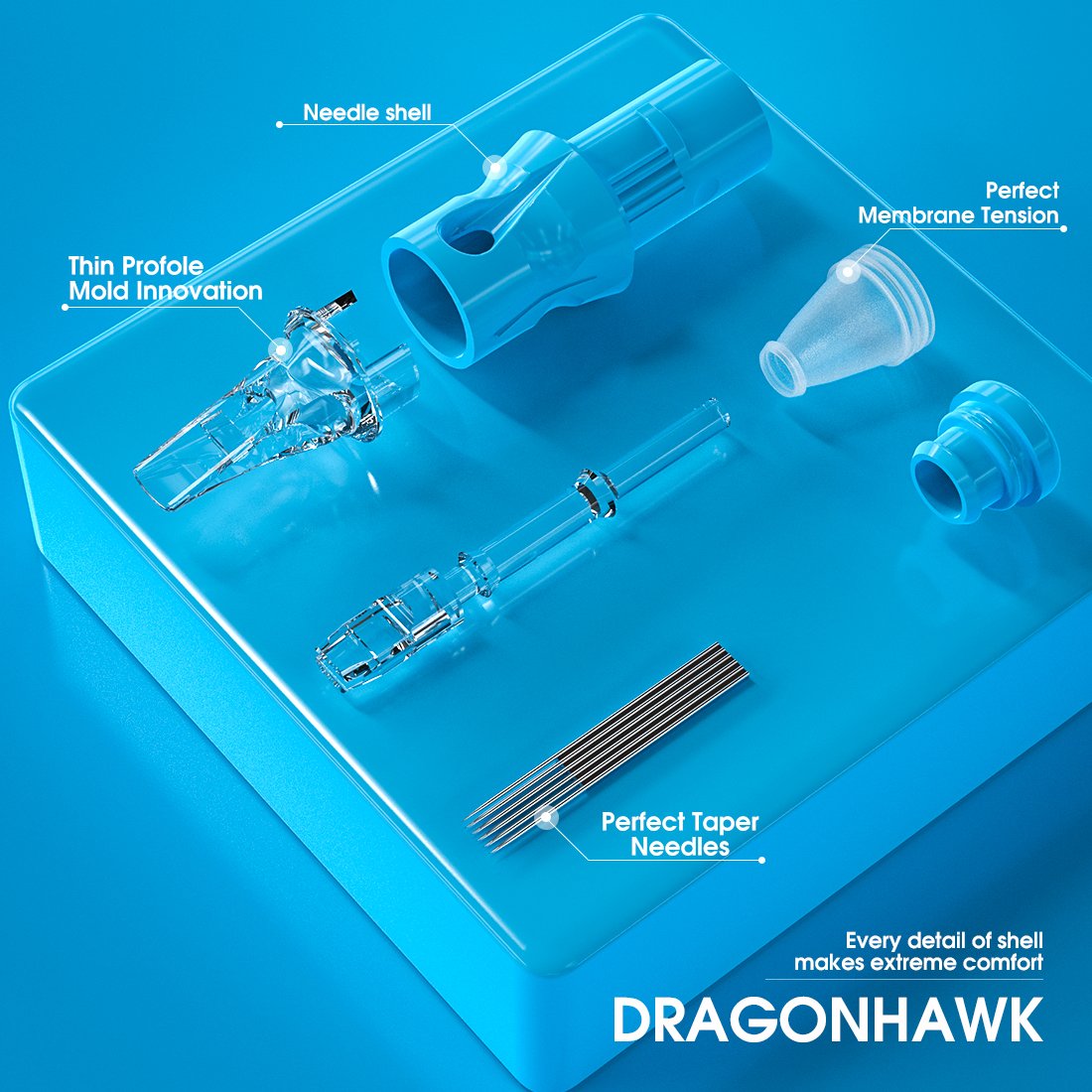 DragonhawkLabs Mast Tattoo Round Liner Bugpin Tattoo Cartridges Needles