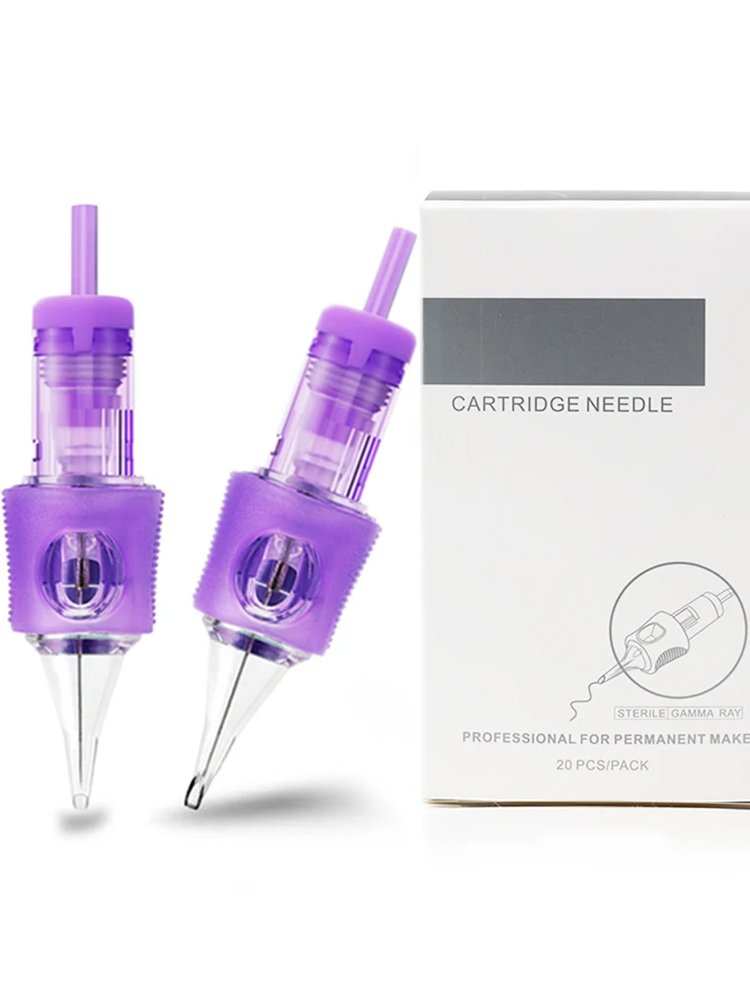 Premium Purple Tattoo Cartridge Needle Professional Permanent Makeup Tool High-Precision 3RL Needle