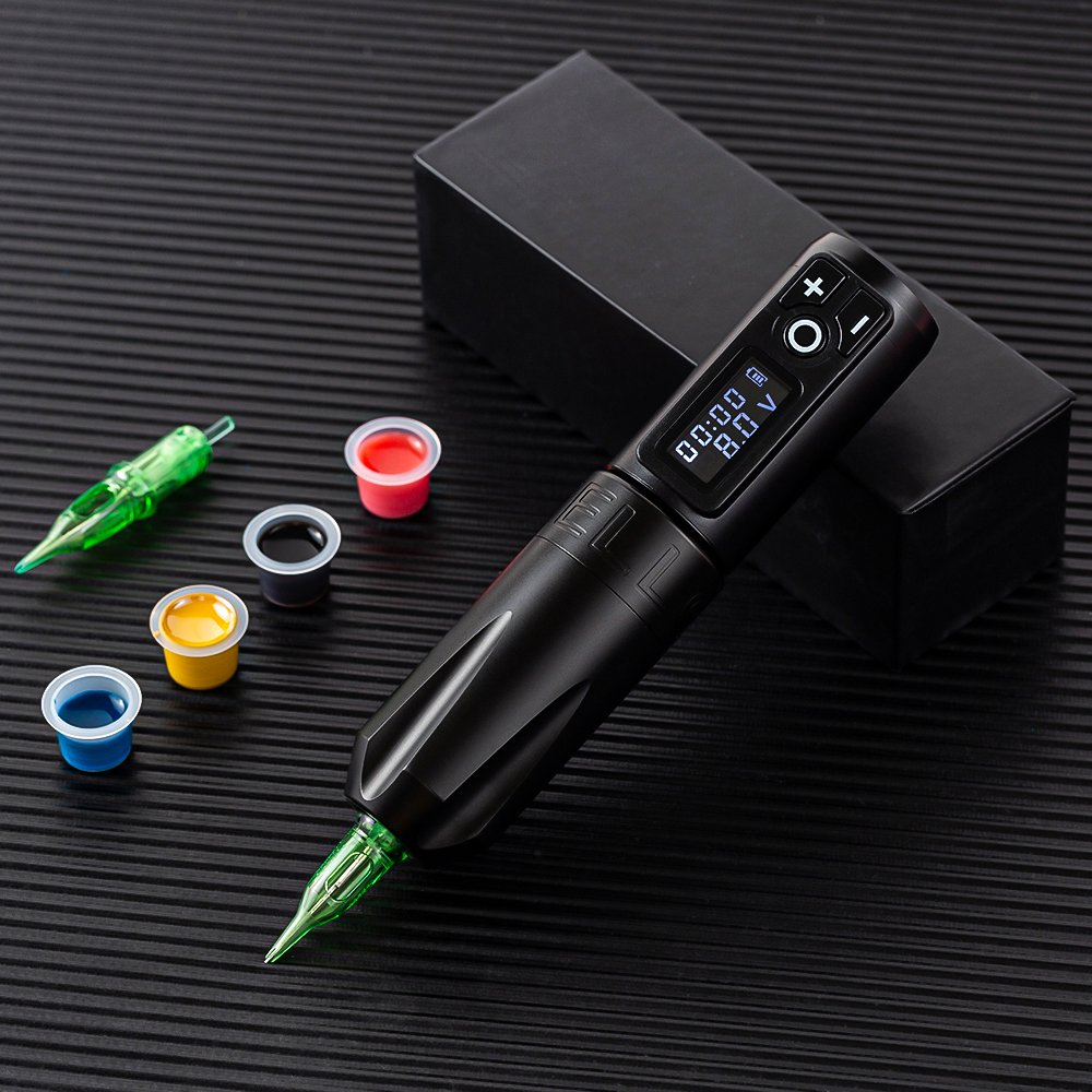 Ambition Trident 4mm Stroke 2400mAh Digital Display Battery Professional Wireless Rotary Tattoo Pen Machine For Body Art