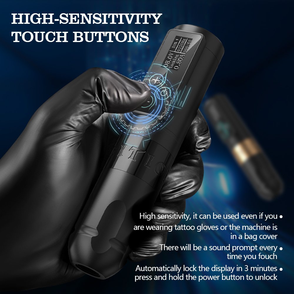 Ambition Vibe 2400mAh Brushless Motor 2.5/3.5/4.0/4.5mm Professional Wireless Tattoo Machine Pen Kits with 3pcs Spare Motor