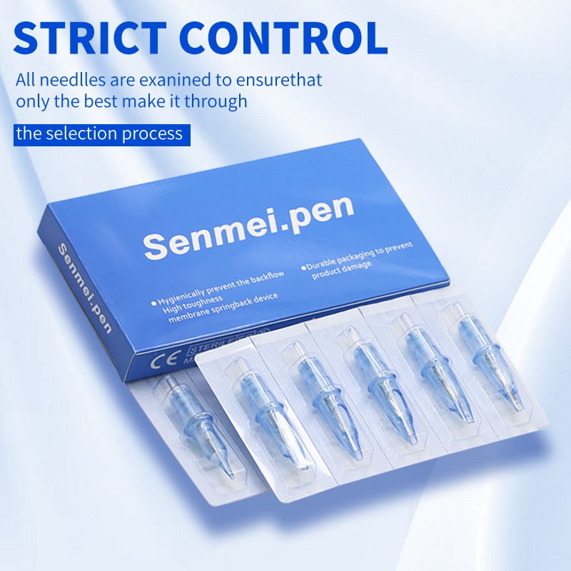 Senmei.pen Blue Tattoo Cartridge Needle 1 3 5 7 9 11 13 14 15 RL RM RS M1 For Tattoo Machine Pen Needle Accessories