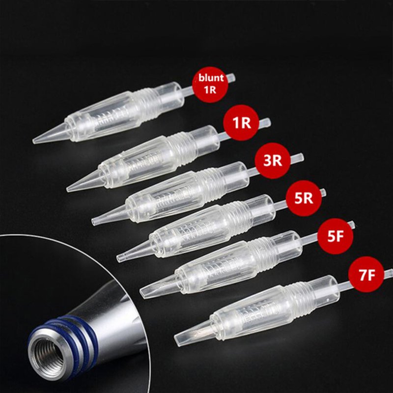 50pcs Disposable Screw Cartridge Tattoo Needles for New Charmant Machine Permanent Makeup Eyebrow Lips Micro Needles 1R