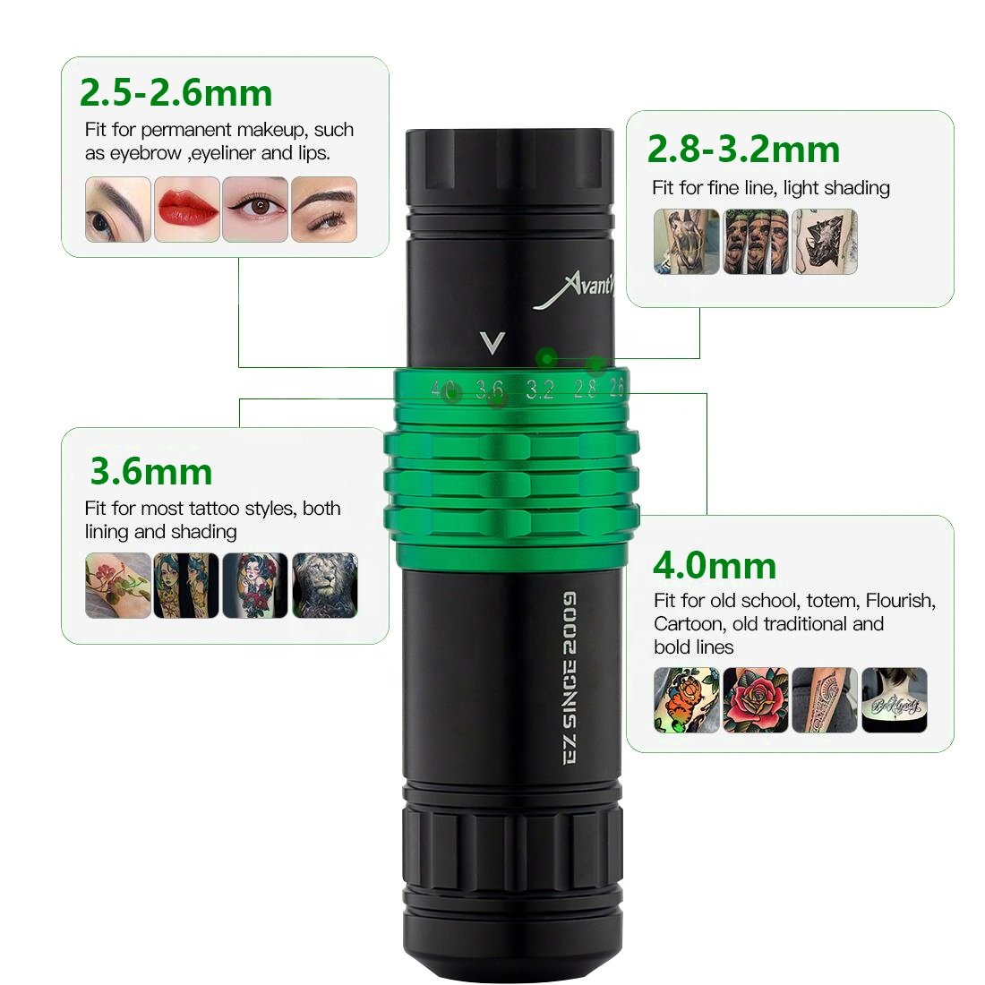 EZ Tattoo Kits Avant V2 KIT & EZ V System PMU Cartridge Tattoo Needle for Tattooing Micropigmentation & Permanent Makeup