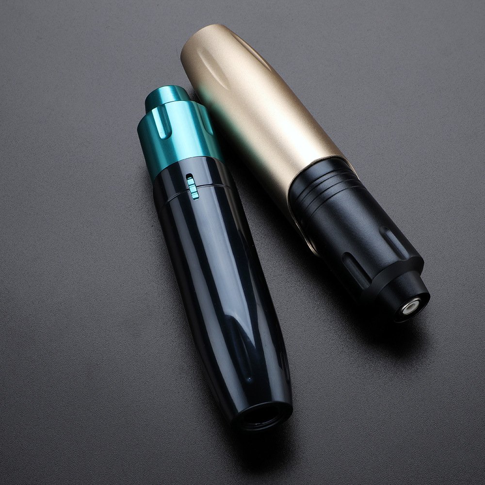 Professional New Model RCA Rotary Tattoo Machine Gun Kit RCA Connector Aluminum Gold Green Electric with Permanent Feature