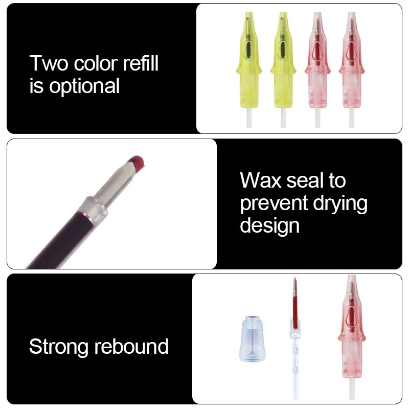 High Compatibility Ballpoint Tattoo Pen Cartridges Disposable Permanent Makeup Ballpoint Pen Tattoo Needle Cartridge
