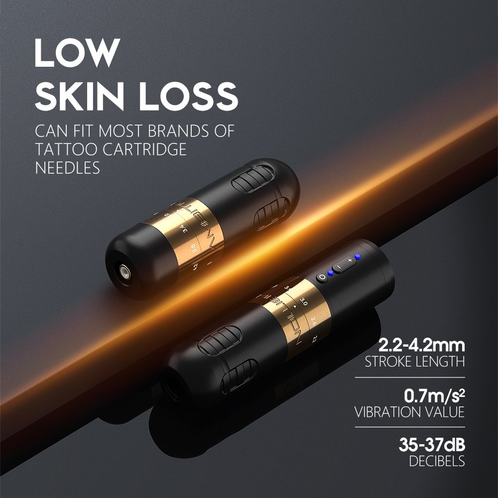 Ambition Seher Powerful Brushless Motor 2.2-4.2mm Adjustable Stroke Professional Rotary Tattoo Pen Machine for Artist Body Art