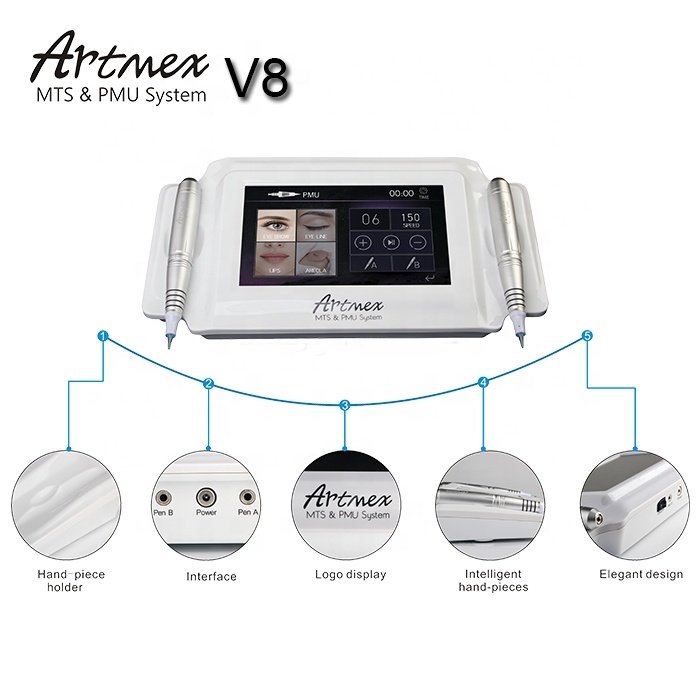 digital PMU MTS Permanent makeup tattoo Microneedling machine with 10 Speed Levels 7 inch TOUCH SCREEN for Eyebrows Eyeliner Lip