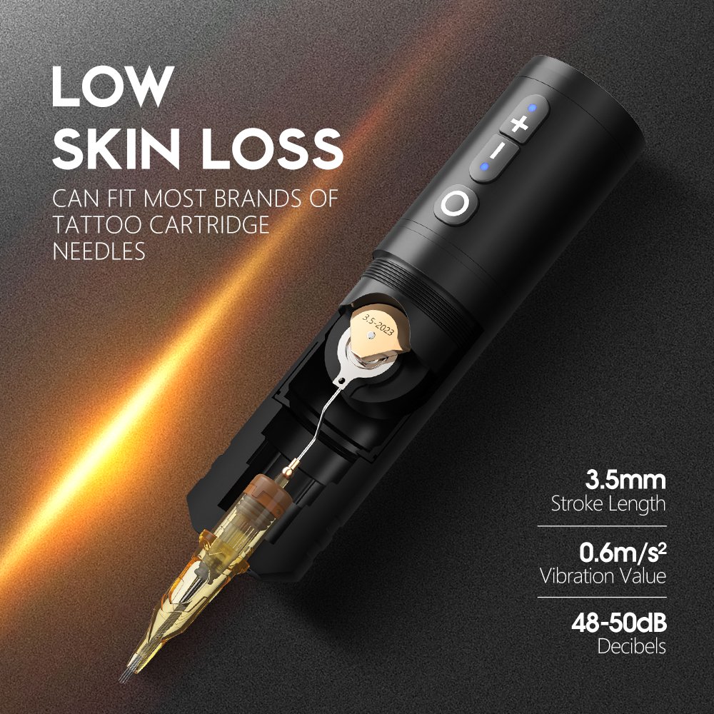 Ambition Ninja Max 3.5mm/4mm Big Stroke Powerful Coreless Motor Digital Wireless Rotary Tattoo Pen Machine for Body Art