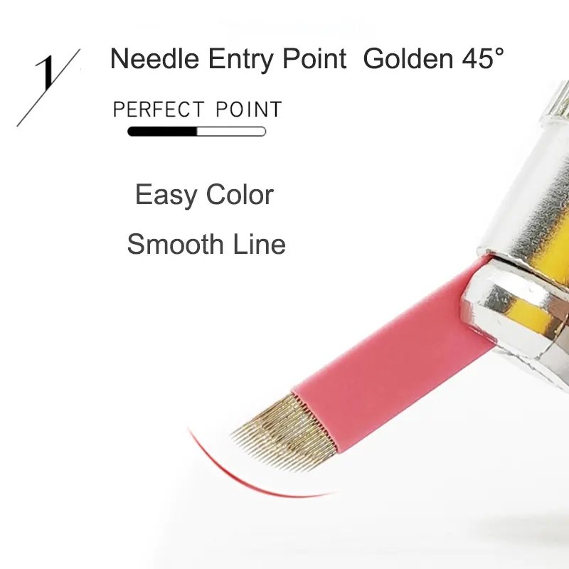 Sharpest Pink 0.15mm Manual Microblading Blade Needle Eyebrow Permanent Makeup Embroidery Micro Nano Blade Needle OEM Customized