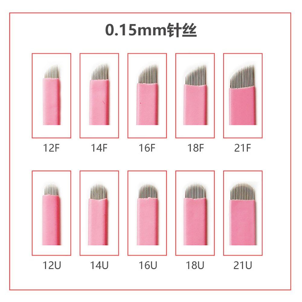 Sharpest Pink 0.15mm Manual Microblading Blade Needle Eyebrow Permanent Makeup Embroidery Micro Nano Blade Needle OEM Customized