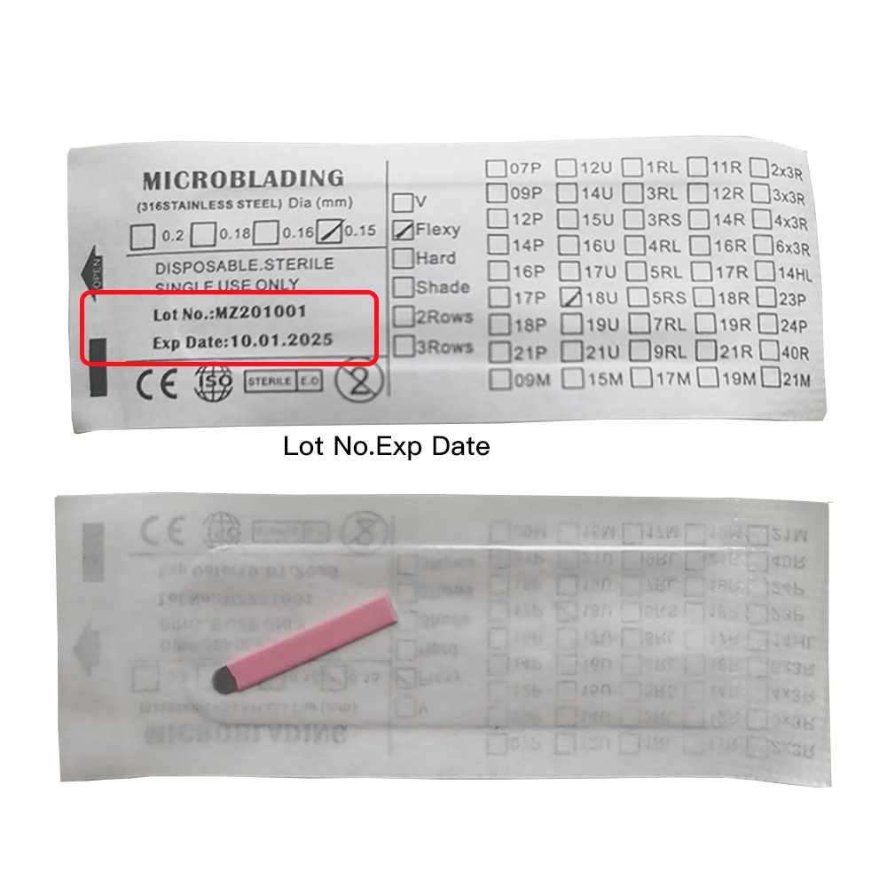 Sharpest Pink 0.15mm Manual Microblading Blade Needle Eyebrow Permanent Makeup Embroidery Micro Nano Blade Needle OEM Customized