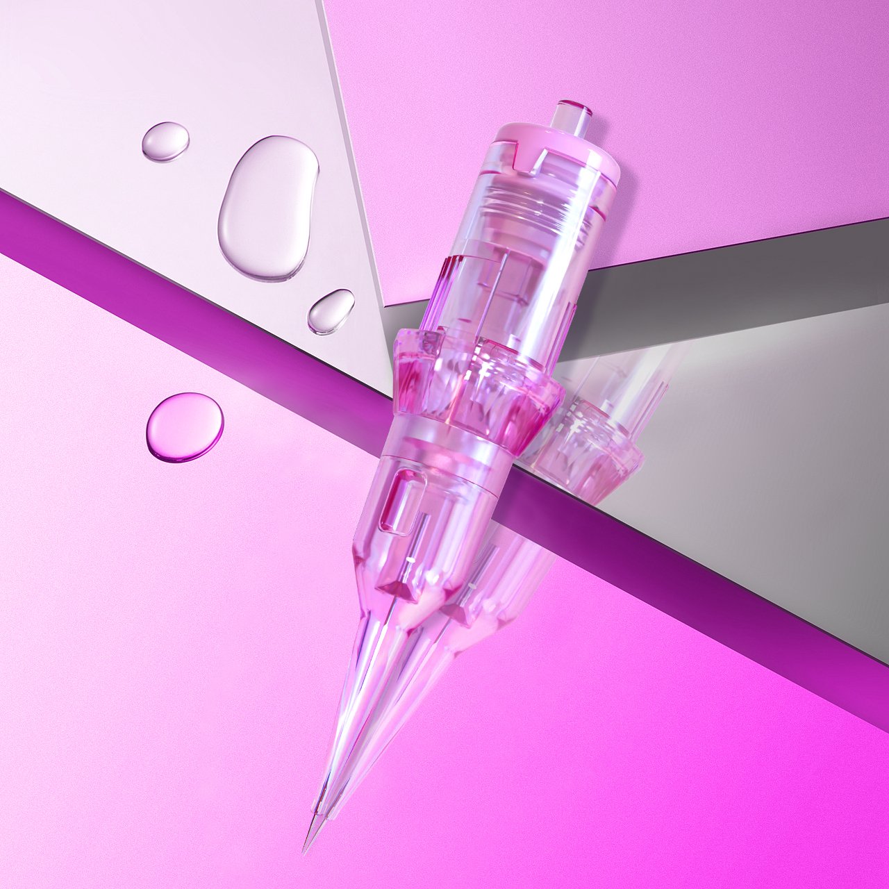 Biomaser OEM and customs new pink universal cartridges needles for tattoo professional sterilized tattoo membrane needle agujas