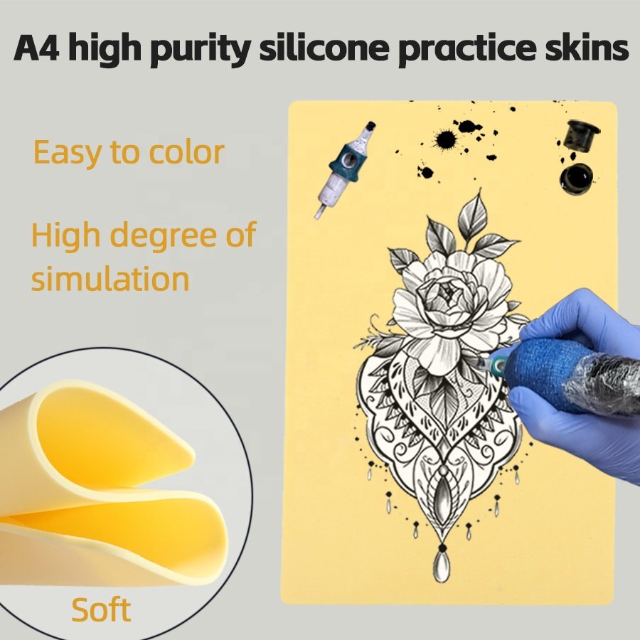 Permanent Makeup Tattoo Cartridge Needles Wireless Pen Artificial Leather Body Art Practice Skin
