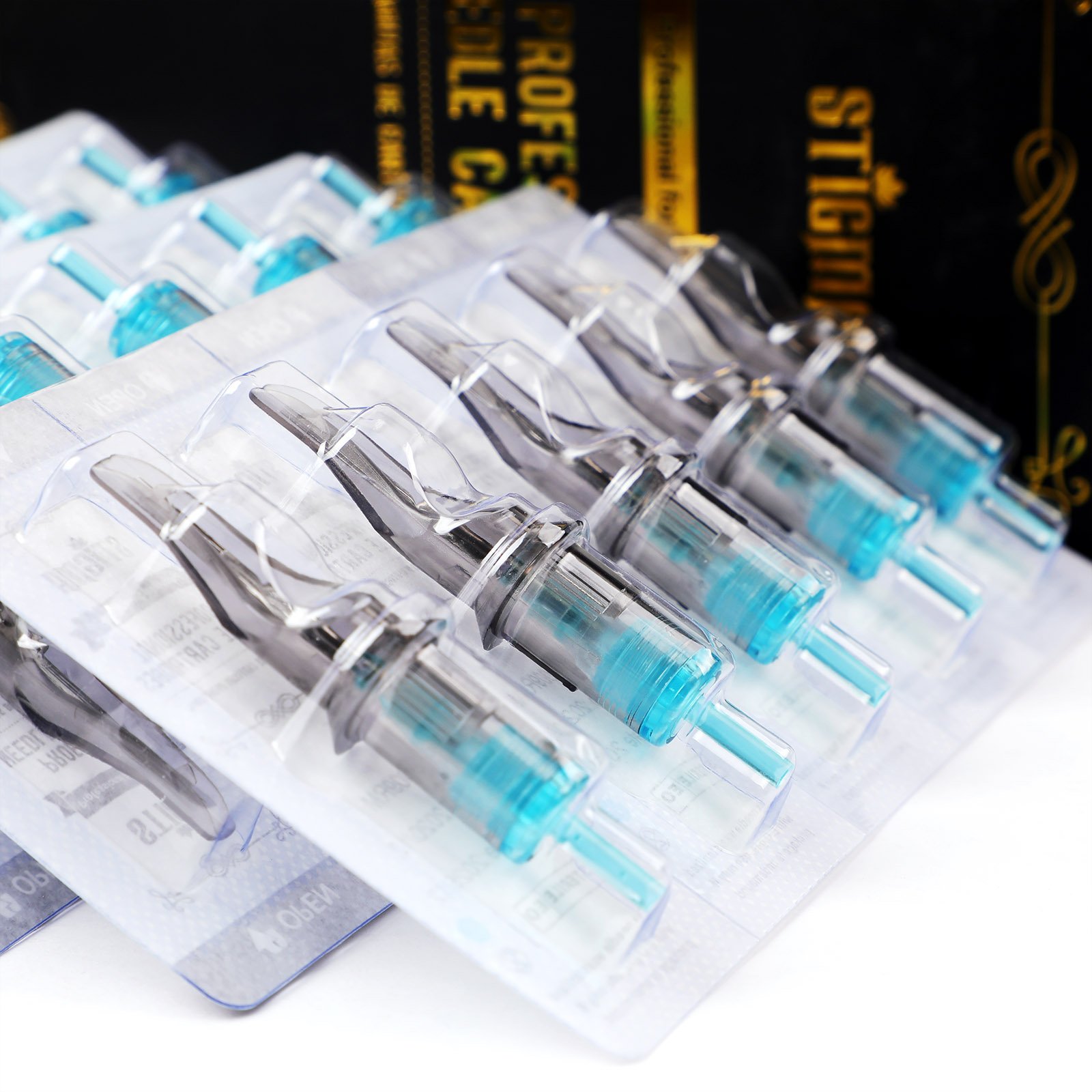 20pcs/box Factory Wholesale OEM logo box Disposable Premium Quality Tattoo Cartridges Needles with Membrane