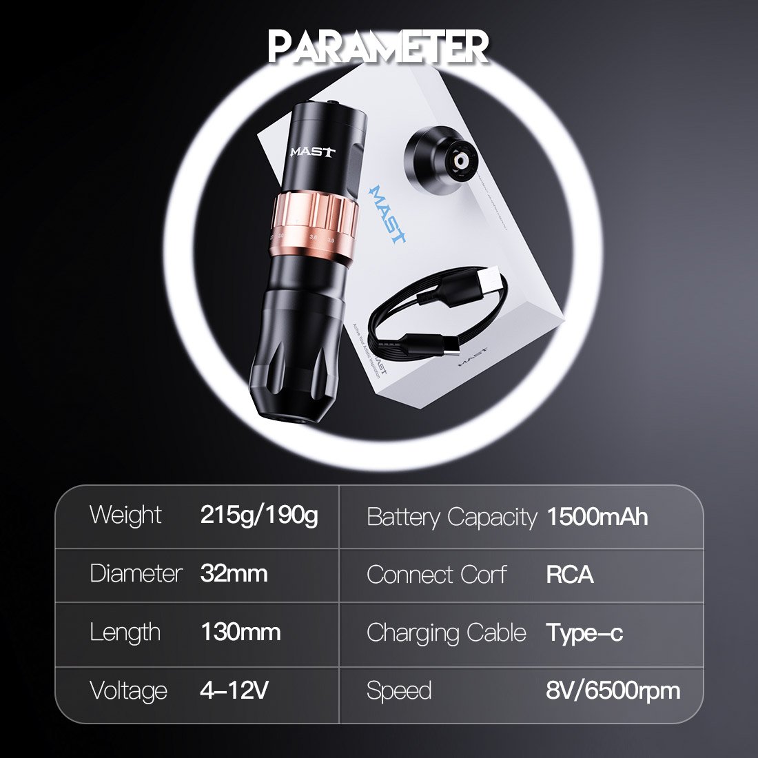 Dragonhawk Mast Fold 2 Wireless Tattoo Cartridge Needles Tattoo Machine Pen