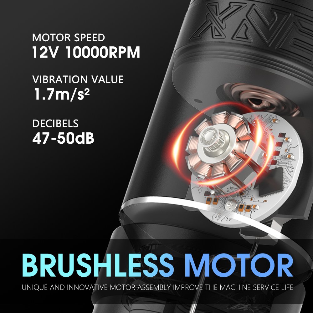 XNET Vane 3.5mm/4.0mm Stroke Powerful Brushless Motor Rotary Pen Wireless Tattoo Machine for Body Art