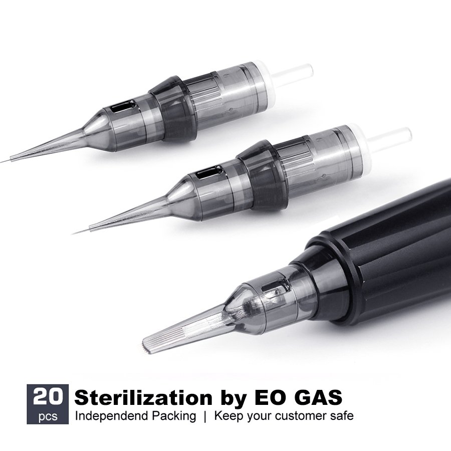 20pcs Sterilized Cartridge Tattoo Needles RL RS F U Disposable Safety Tattoo Needle with back flow Membrane System