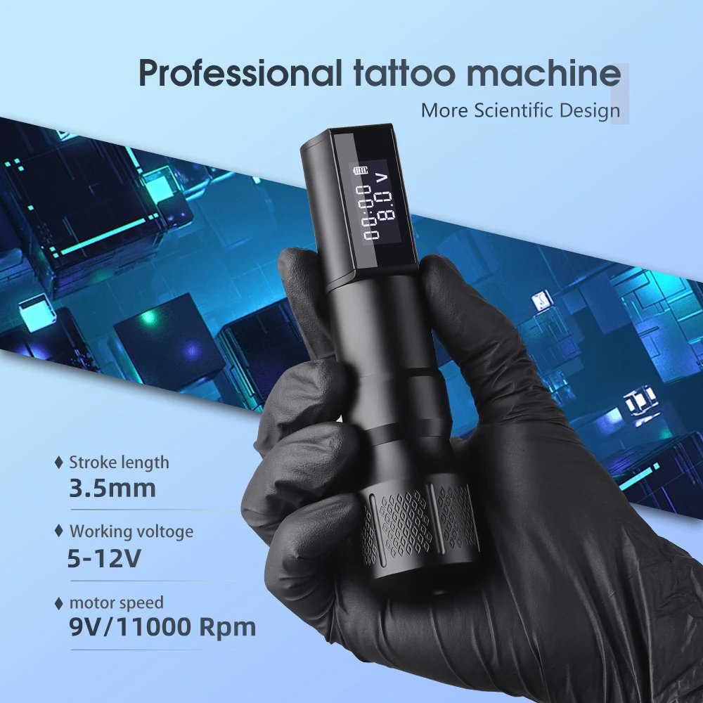XNET Professional Wireless Tattoo Machine Complete Full Set Kit With Needle Cartridge and Tattoo Accessories for Body Art