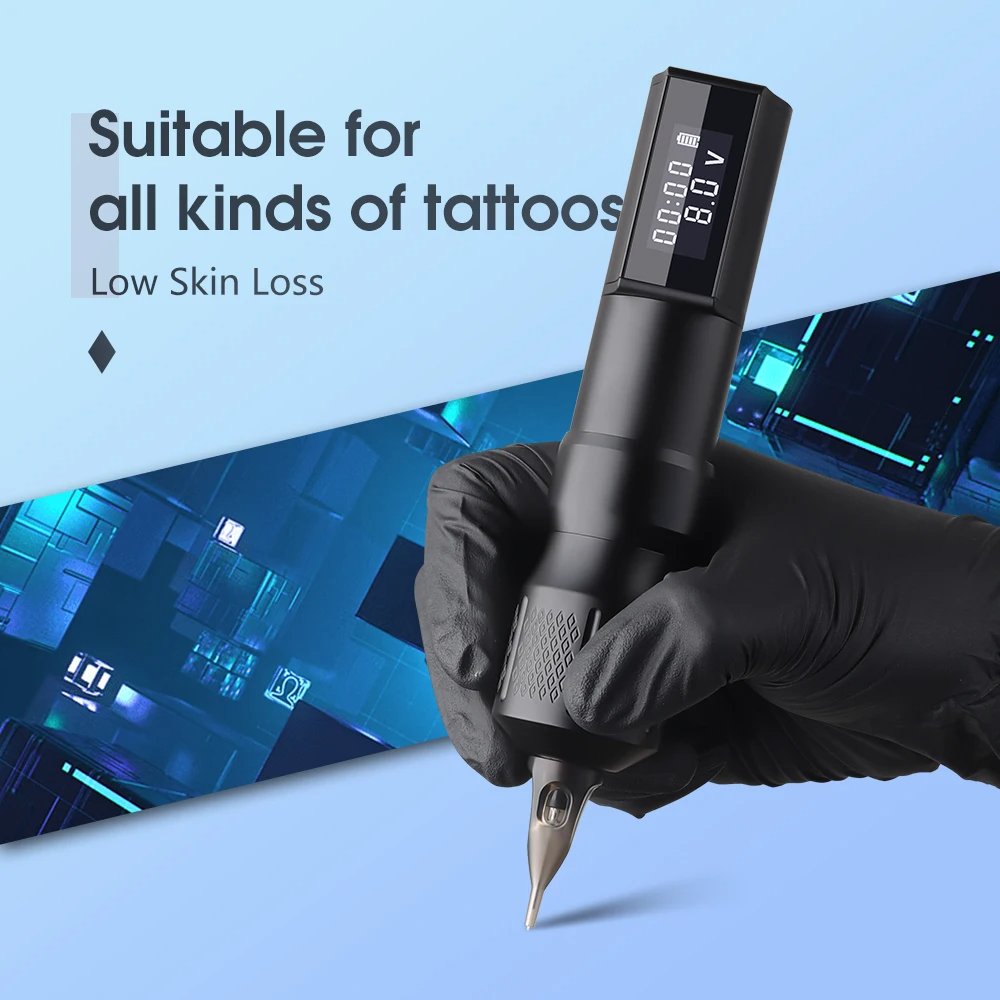 XNET Professional Wireless Tattoo Machine Complete Full Set Kit With Needle Cartridge and Tattoo Accessories for Body Art