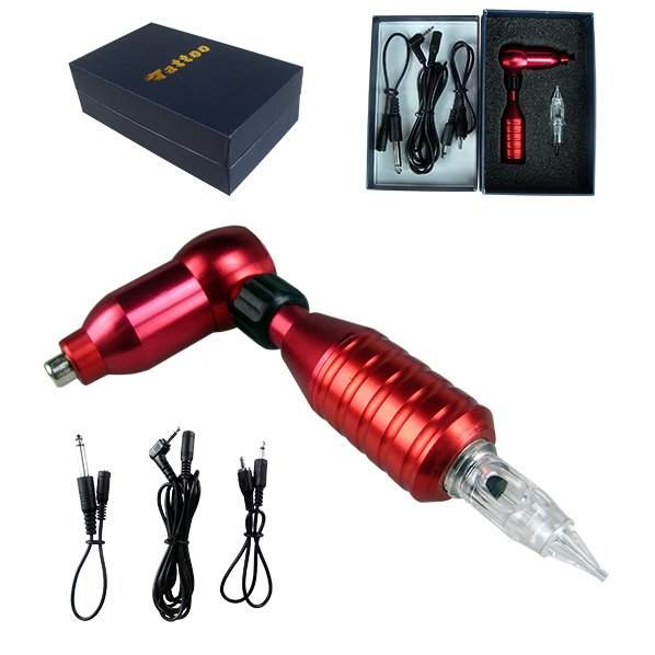 Portable Stainless Steel Microblading Permanent Makeup Pen Black Red Rotary Tattoo Machine with Cartridge Needle Kits