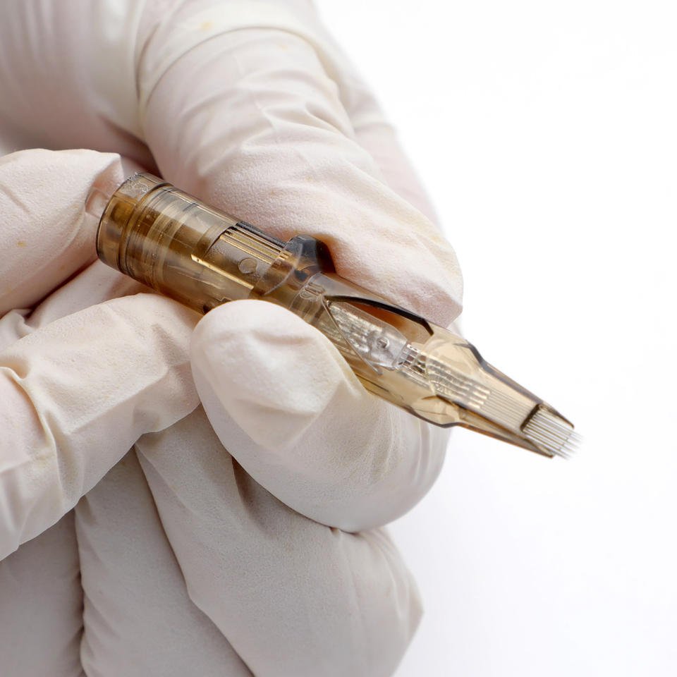 Professional disposable sterilized makeup eyebrow tattoo needle Stigma tattoo syringe for tattoo machine