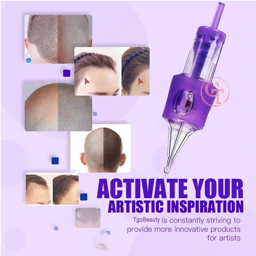 Professional Tattoo Cartridge Needles Disposable Purple Sterilized Tattoo Membrane Needles for SMP Artist