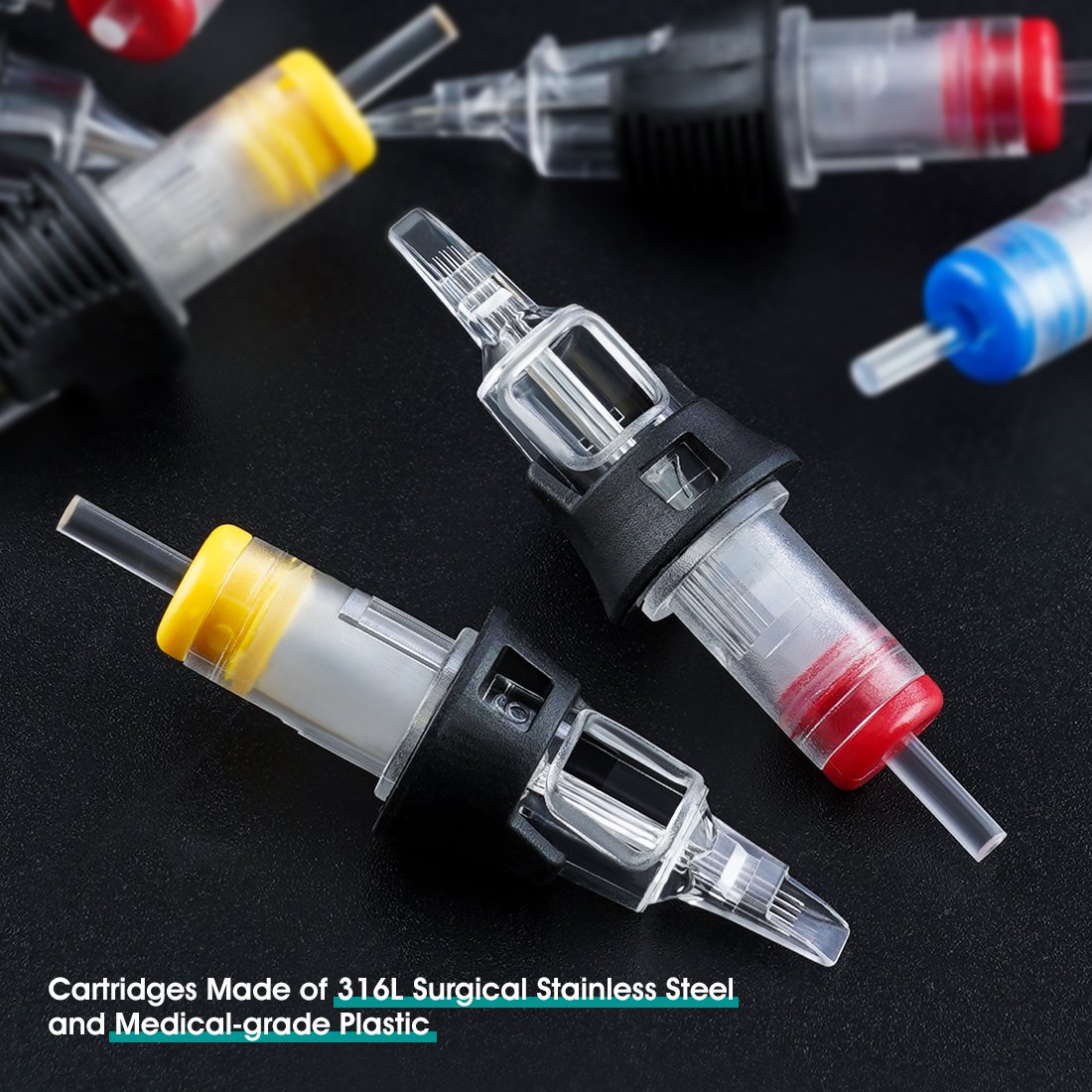 wholesale customized Disposable Tattoo Needles Cartridge 20pcs Tattoo Needles Cardridges With Finger Ledge For Tattoo Pen