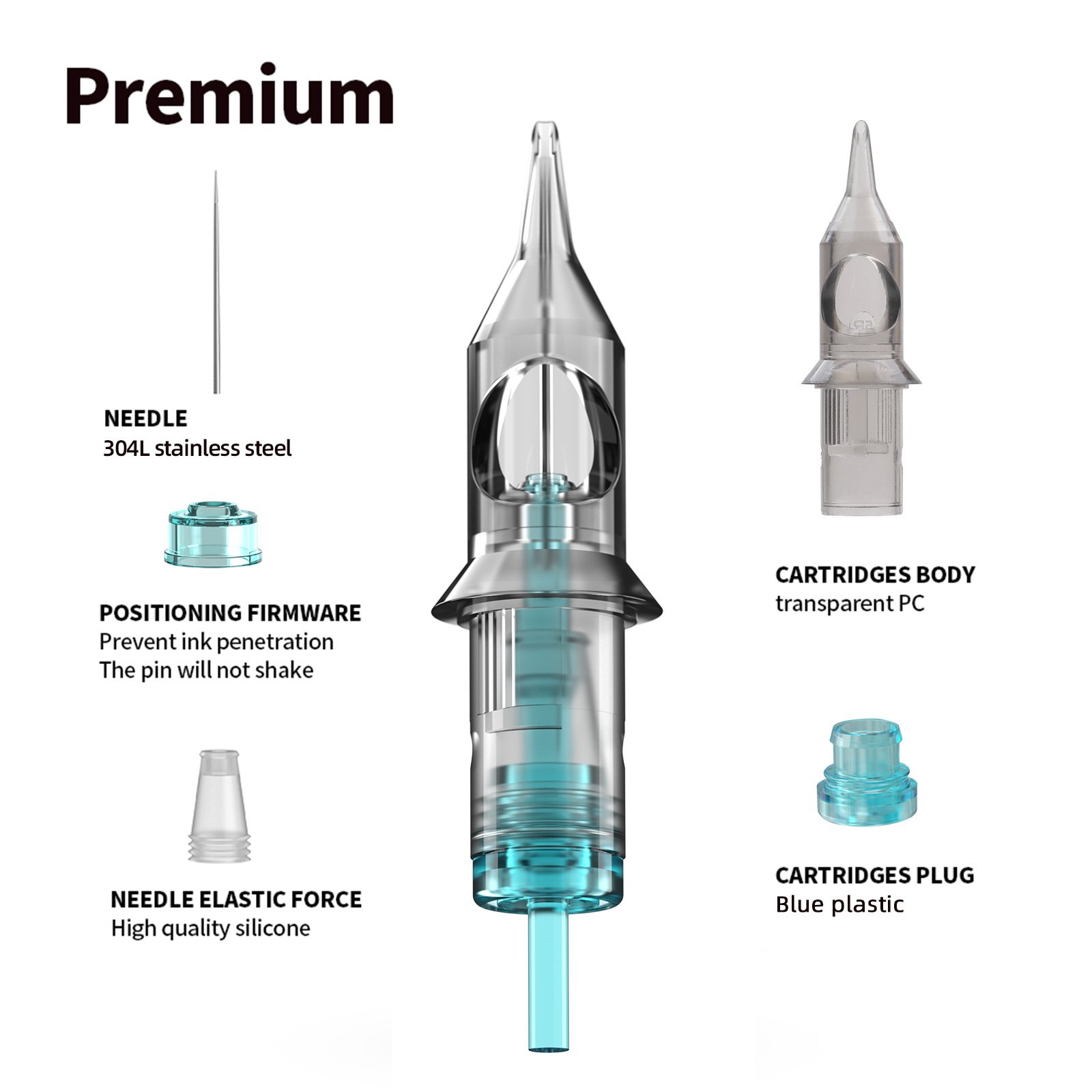 Wholesale Premium Soft Membrand Stigma Grey Tattoo Cartridges RL RS M1 RM Permanent Makeup Tattoo Cartridge Needles