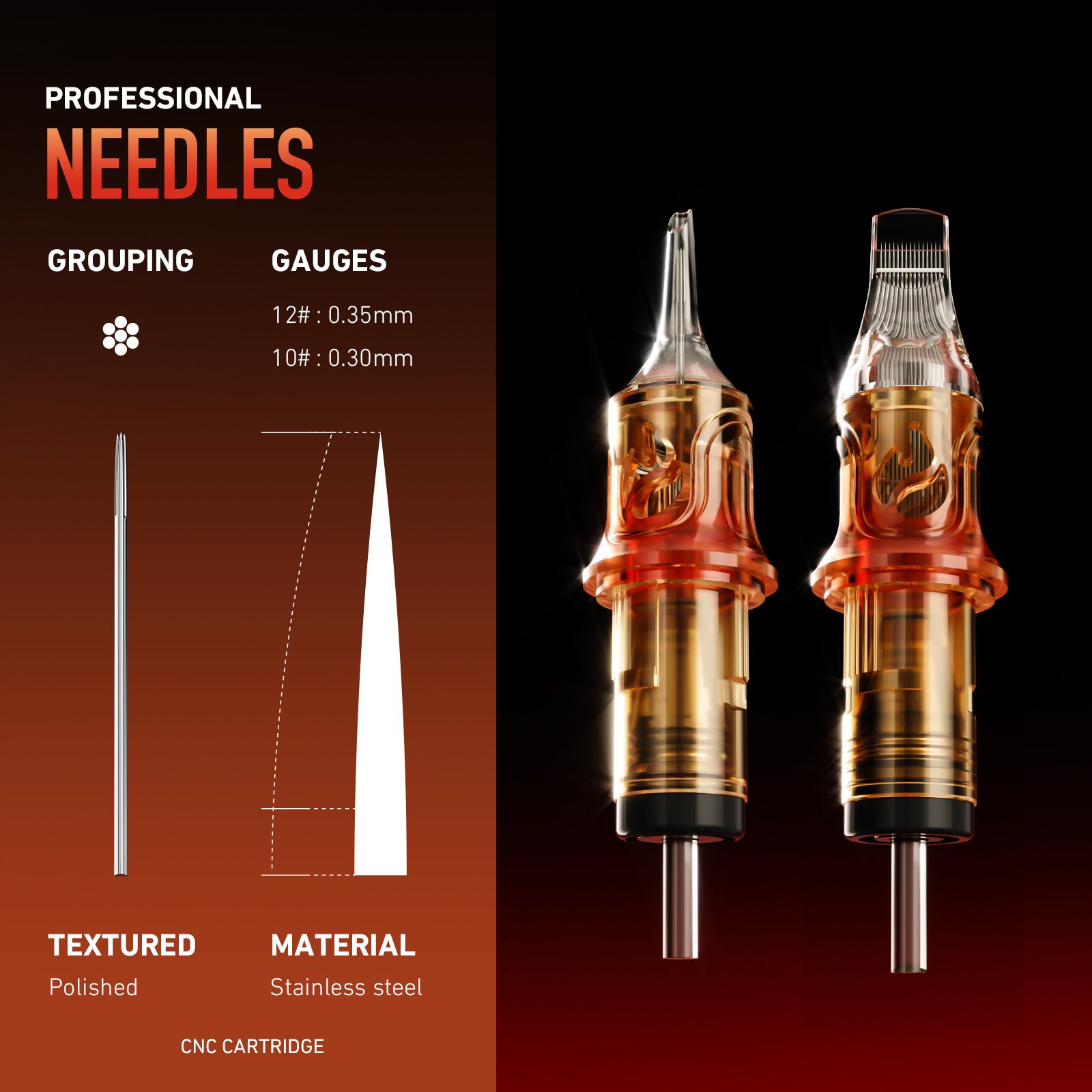 Premium CNC Tattoo Cartridge Needle Professional Permanent Makeup Tool High-Precision RL RS Needle